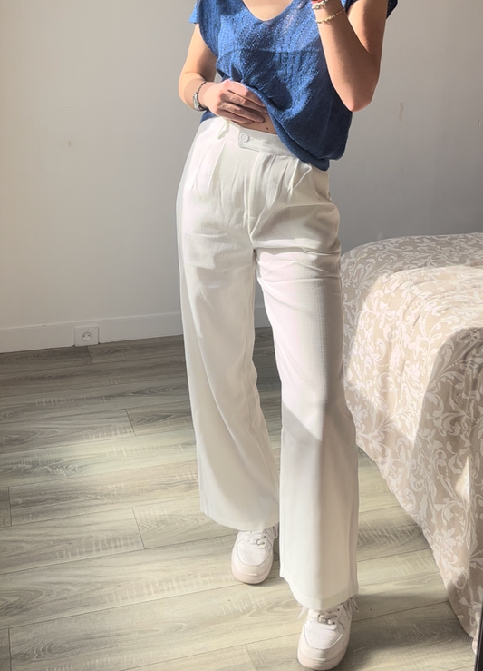 Pantalon blanc texturé Faro